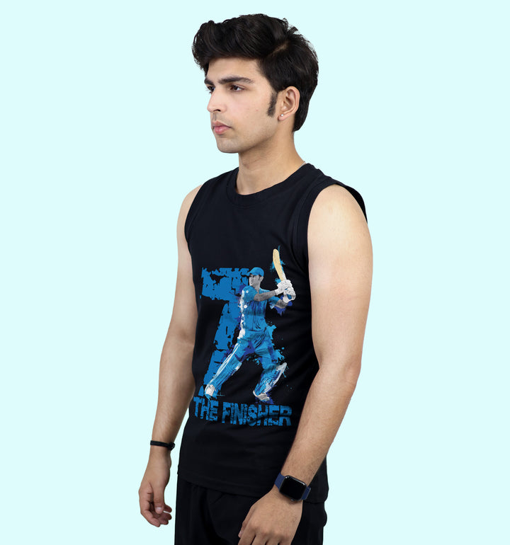 The Finisher Games And Sports Front print Vest In Black - Mon Zurich Fan Art Printed Collection