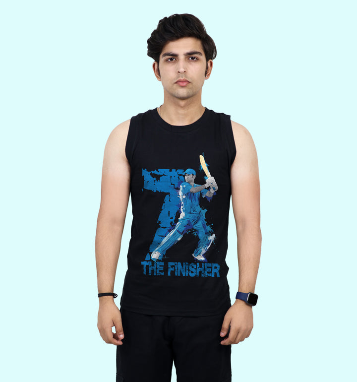 The Finisher Games And Sports Front print Vest In Black - Mon Zurich Fan Art Printed Collection