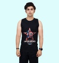 The First Avenger Super Hero Front print Vest In Black - Mon Zurich Fan Art Printed Collection