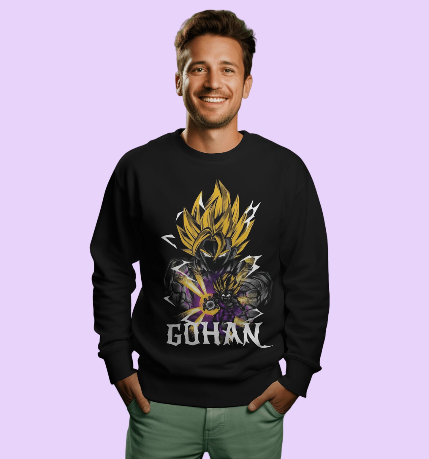 Dragon Ball Z - Gohan Anime Sweatshirt In Black - Mon Zurich Originals