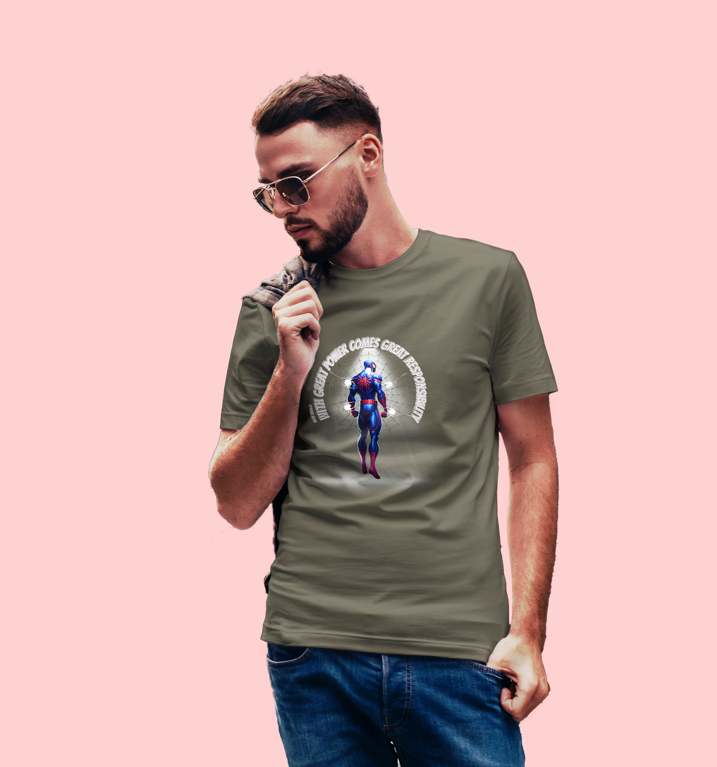 With Great Power Comes Great Responsibility T-Shirt In Dark - Mon Zurich Originals