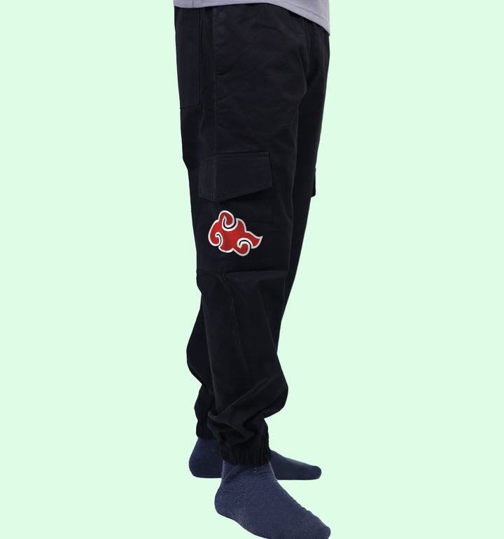 Itachi Anime Printed Cargo Jogger In Black - Mon Zurich Fan Art Printed Collection