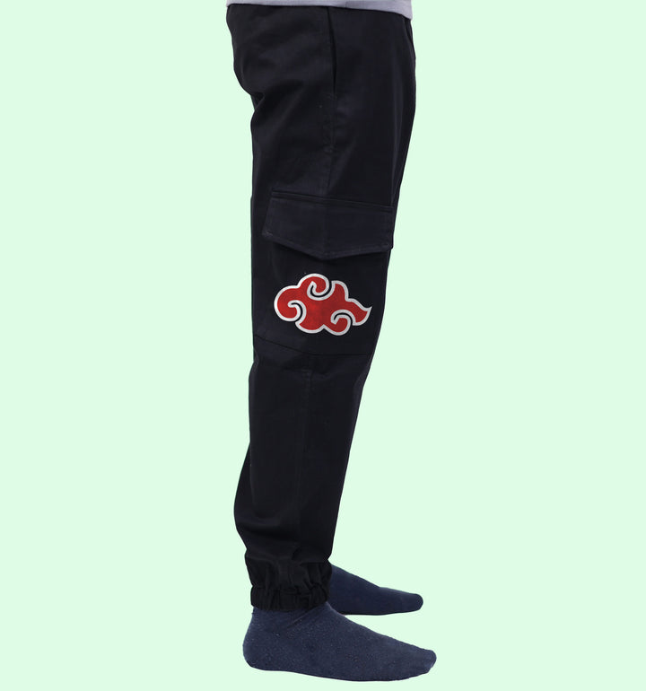 Itachi Anime Printed Cargo Jogger In Black - Mon Zurich Fan Art Printed Collection