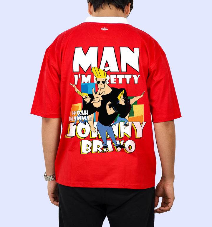 Jhonny Bravo - Man I'M Pretty - Fan Art Print - Oversized Polo T-Shirt