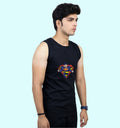 Man Of Steel Super Hero Front print Vest In Black - Mon Zurich Fan Art Printed Collection