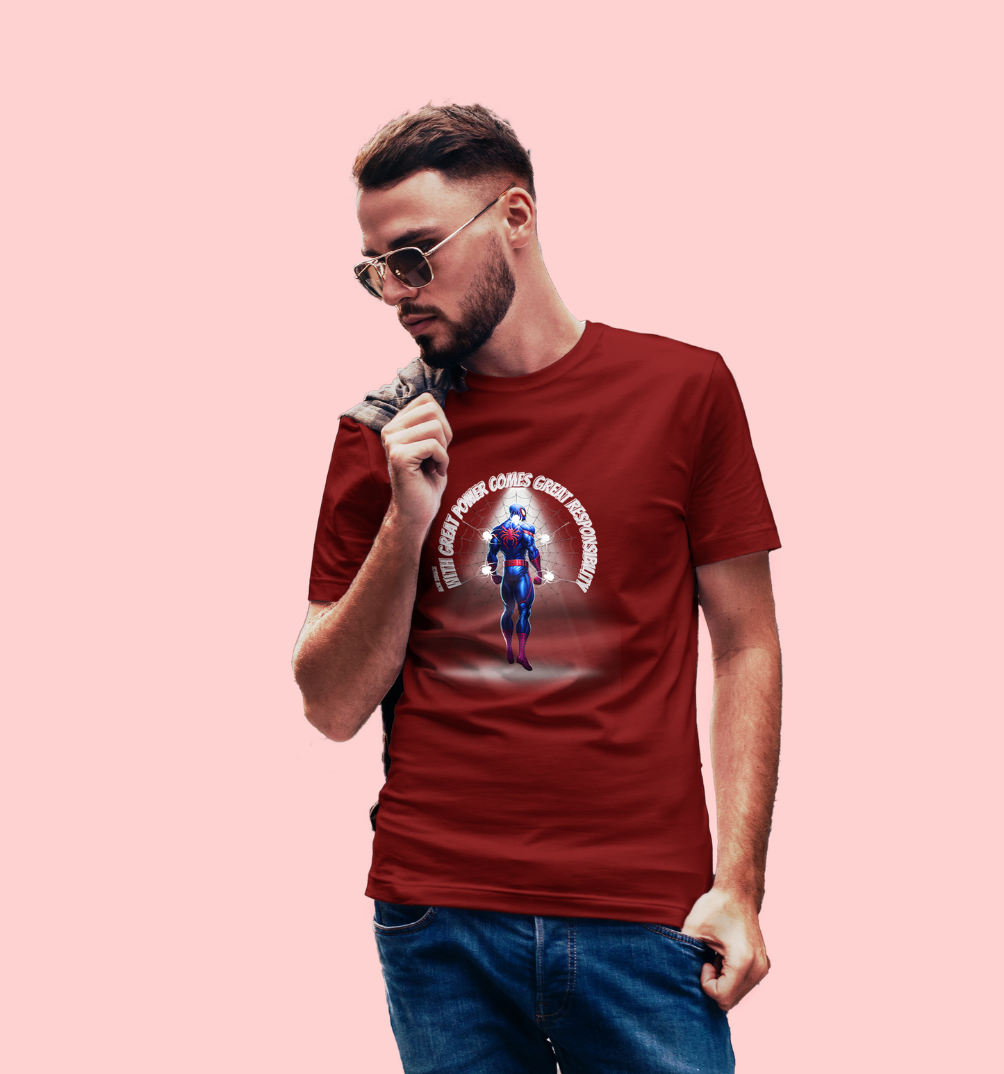 With Great Power Comes Great Responsibility T-Shirt In Dark - Mon Zurich Originals