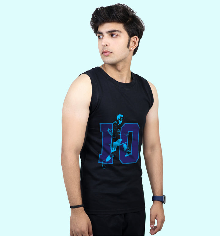 Jersey 10 Games And Sports Front print Vest In Black - Mon Zurich Fan Art Printed Collection