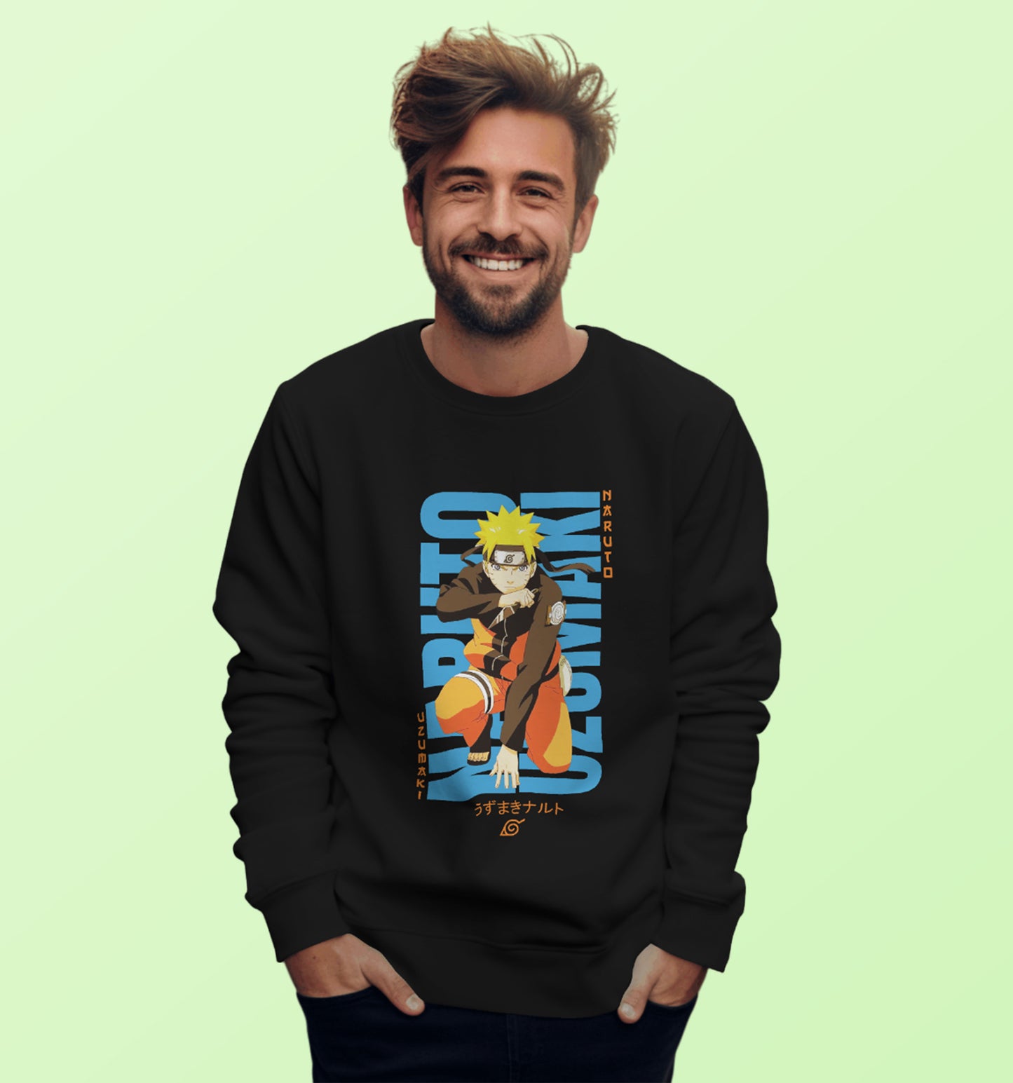 Naruto - Naruto Uzumaki Anime Sweatshirt In Black - Mon Zurich Originals