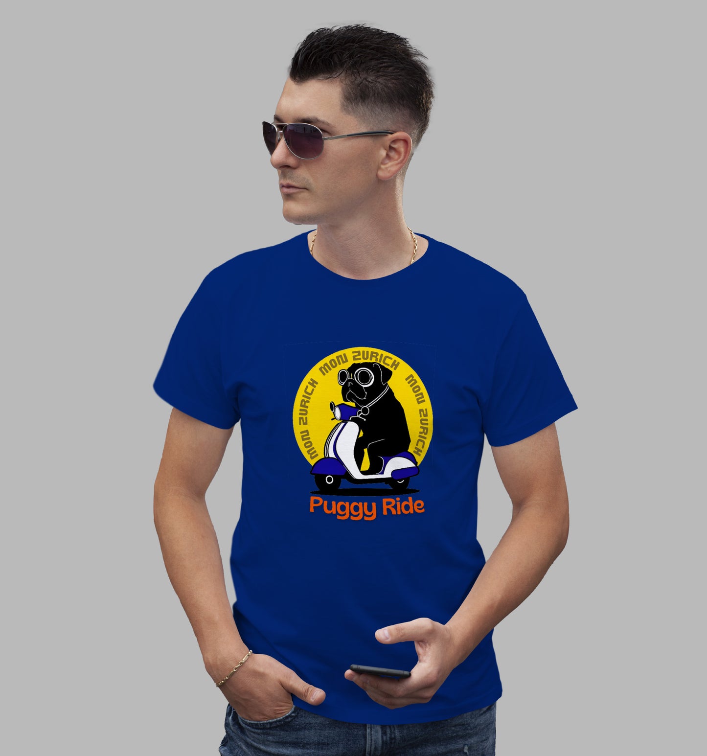 Puggy Ride  T-Shirt In Dark + Light - Mon Zurich Originals