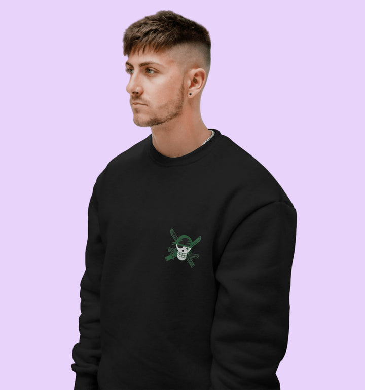 One Piece - Rorona.Zoro Anime Sweatshirt In Black - Mon Zurich Originals