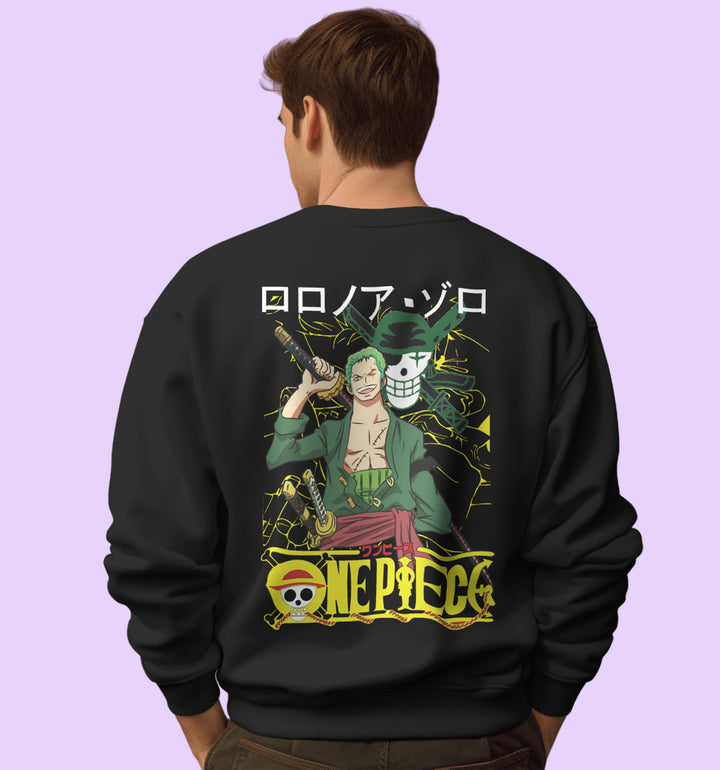 One Piece - Rorona.Zoro Anime Sweatshirt In Black - Mon Zurich Originals