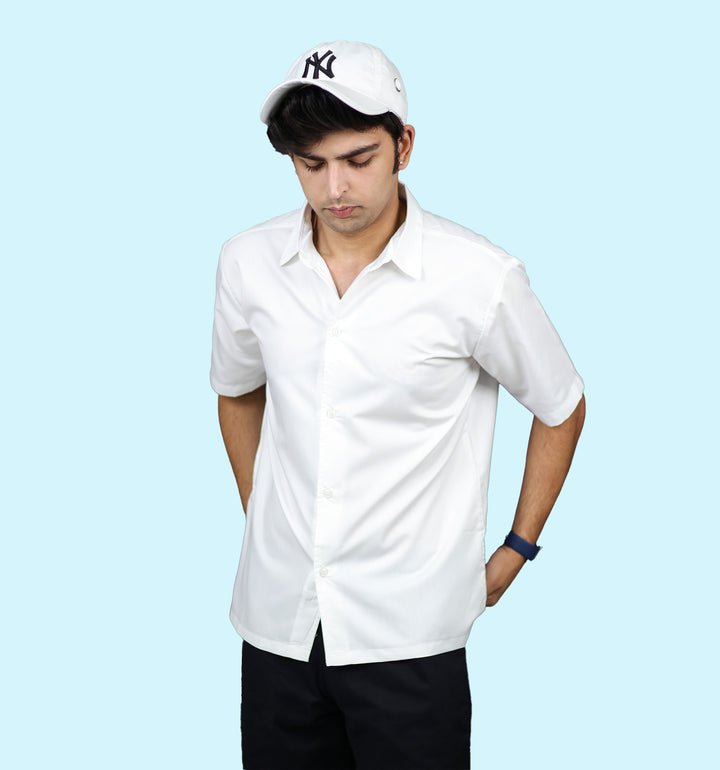 Mon Zurich Plain Casual Shirt In White - Mon Zurich Plain Collection