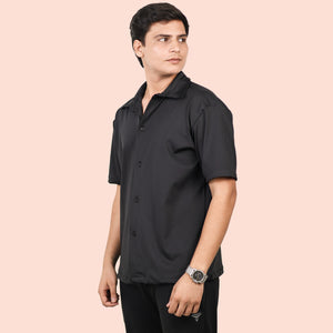 Mon Zurich Plain Casual Shirt In Black - Mon Zurich Plain Collection