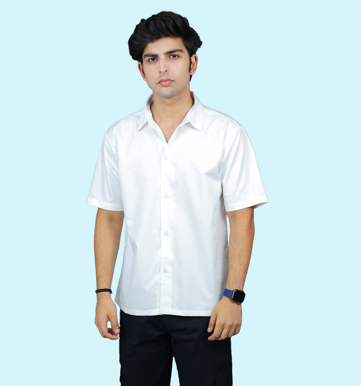 Mon Zurich Plain Casual Shirt In White - Mon Zurich Plain Collection