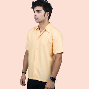 Mon Zurich Plain Casual Shirt In Peach - Mon Zurich Plain Collection