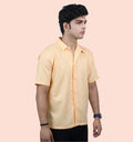 Mon Zurich Plain Casual Shirt In Peach - Mon Zurich Plain Collection