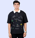 Quotes - By Famous Personalities Quotes Polo T-Shirt In Black - Mon Zurich Fan Art Printed Collection