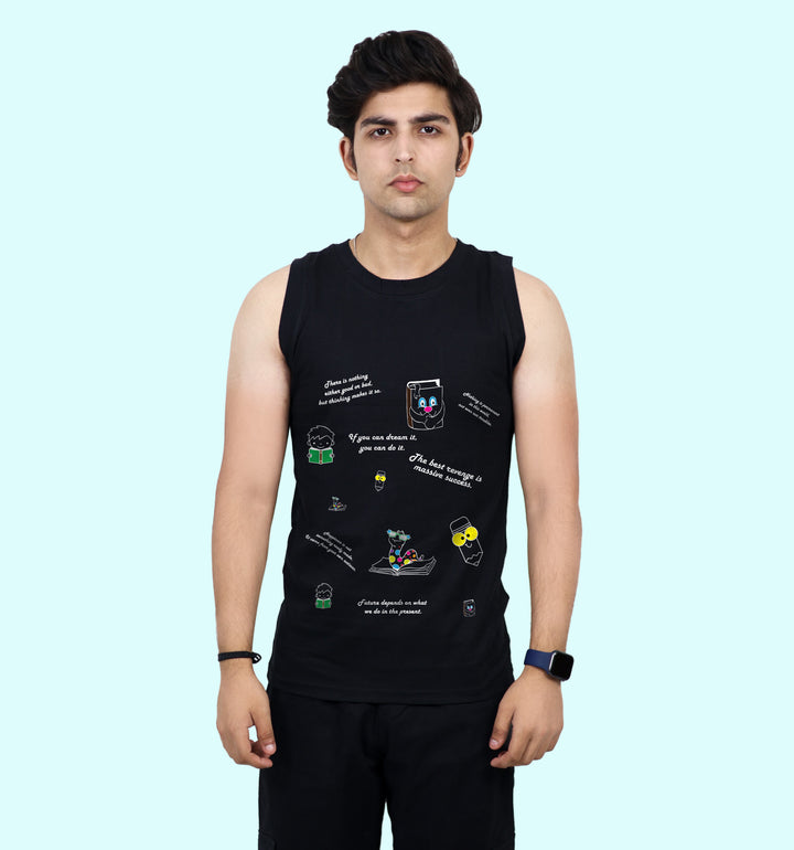 Quotes - By Famous Personalities Quotes Front print Vest In Black - Mon Zurich Fan Art Printed Collection