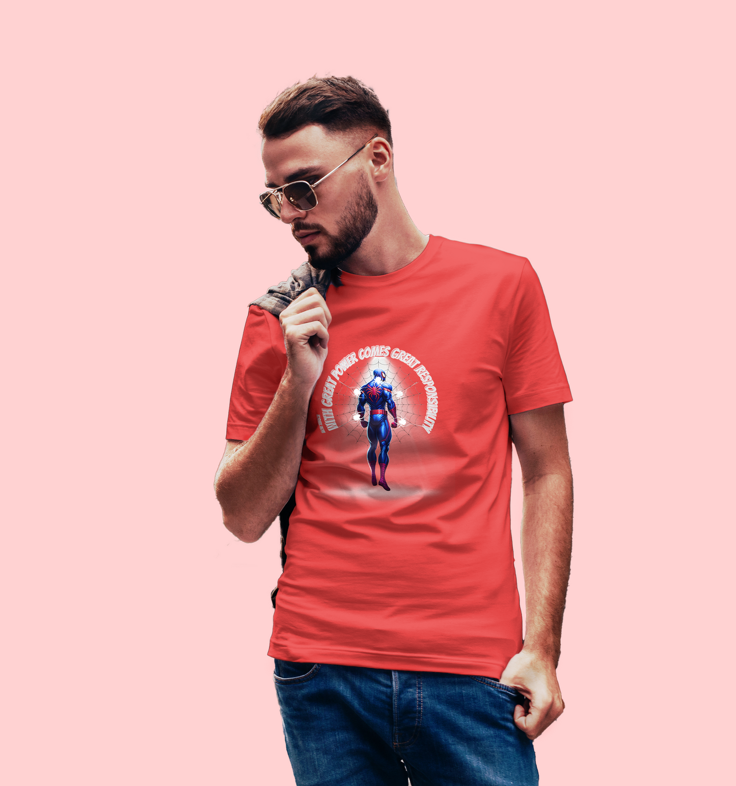 With Great Power Comes Great Responsibility T-Shirt In Dark - Mon Zurich Originals