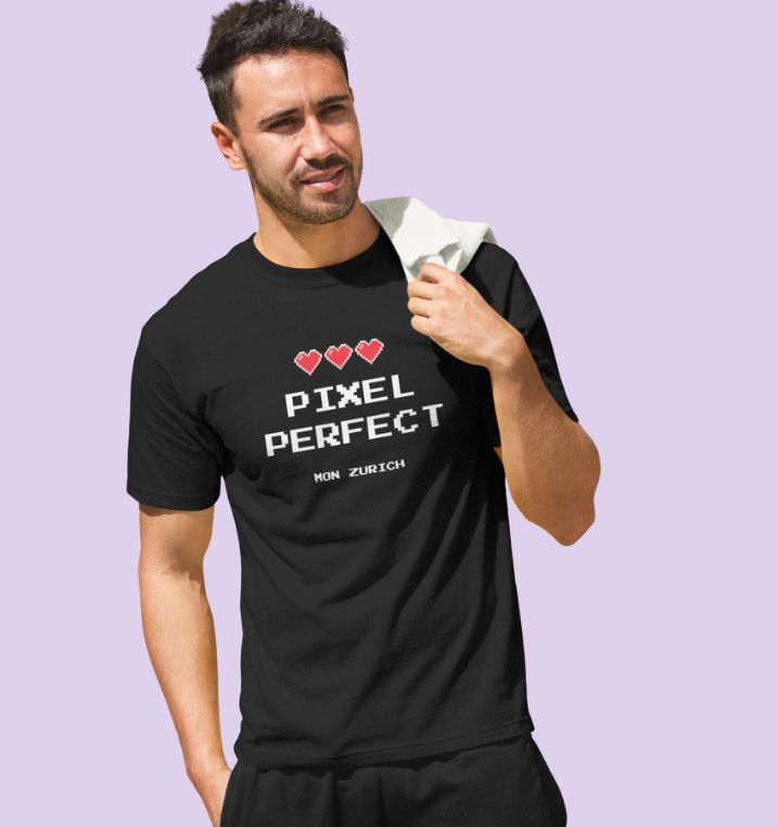 Pixel Perfct T-Shirt In Dark - Mon Zurich Originals