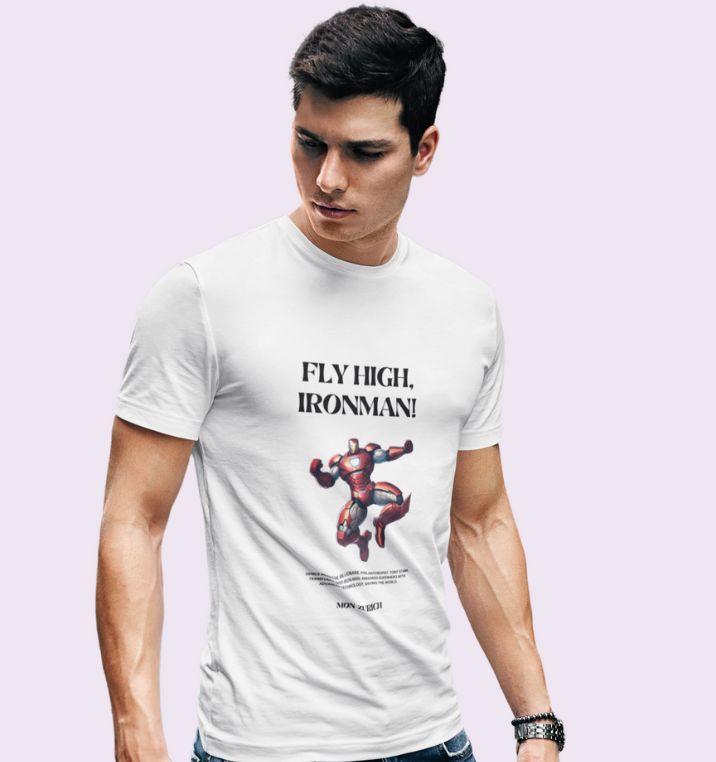 FLY HIGH IRON MAN T-shirt in Light - Mon Zurich Originals