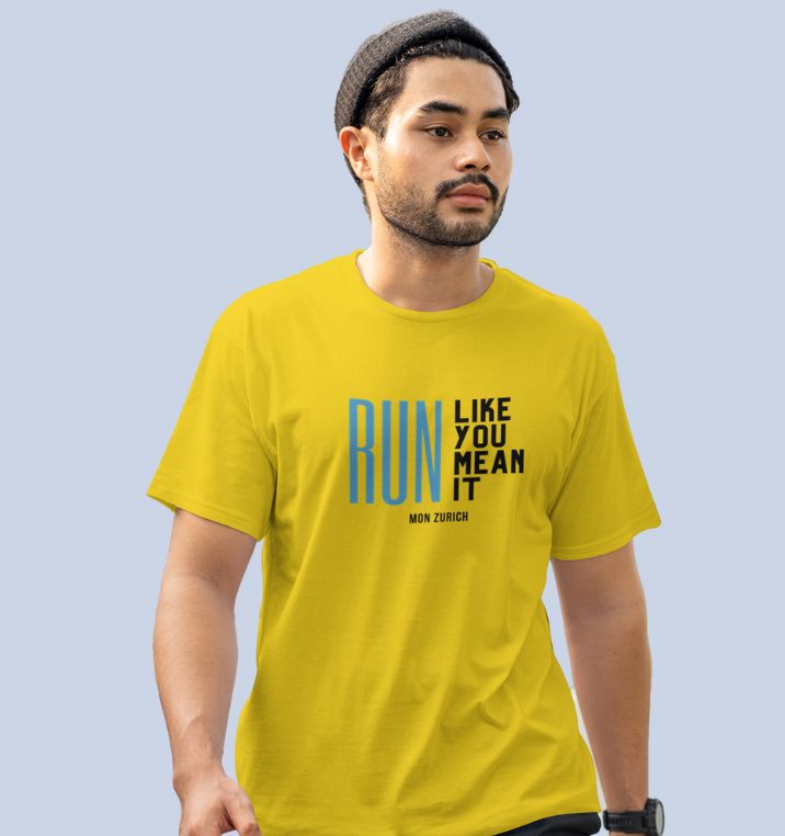 Run Like You Mean It  T-Shirt In Light - Mon Zurich Originals