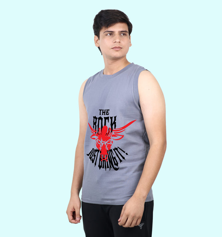 The Rock Games And Sports front print Vest In Gray - Mon Zurich Fan Art Printed Collection