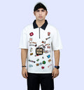 Social Media Quotes Polo T-Shirt In White - Mon Zurich Fan Art Printed Collection