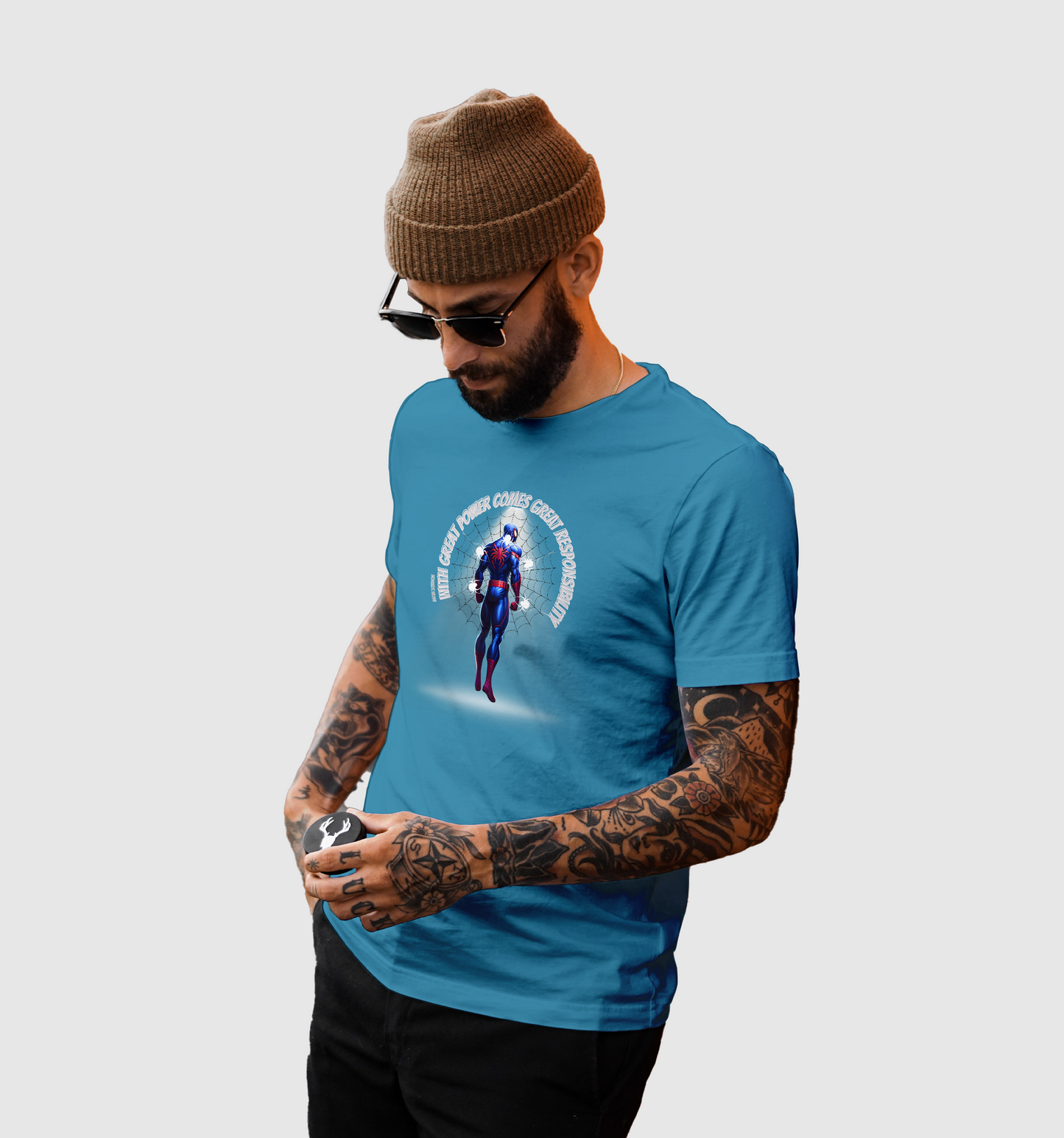 With Great Power Comes Great Responsibility T-Shirt In Dark - Mon Zurich Originals