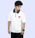 The Rock Sports Back print Polo T-Shirt In White - Mon Zurich Fan Art Printed Collection