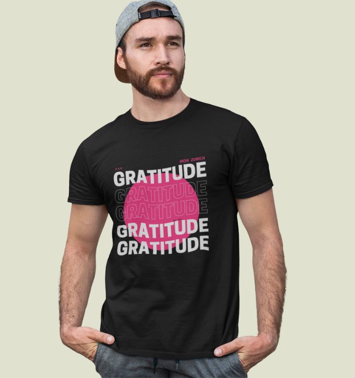 Gratitude T-Shirt In Dark - Mon Zurich Originals