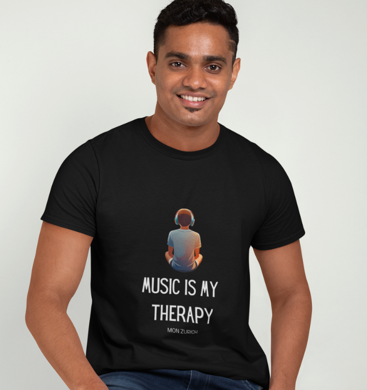 Music Is My Therapy T-Shirt In Dark - Mon Zurich Originals