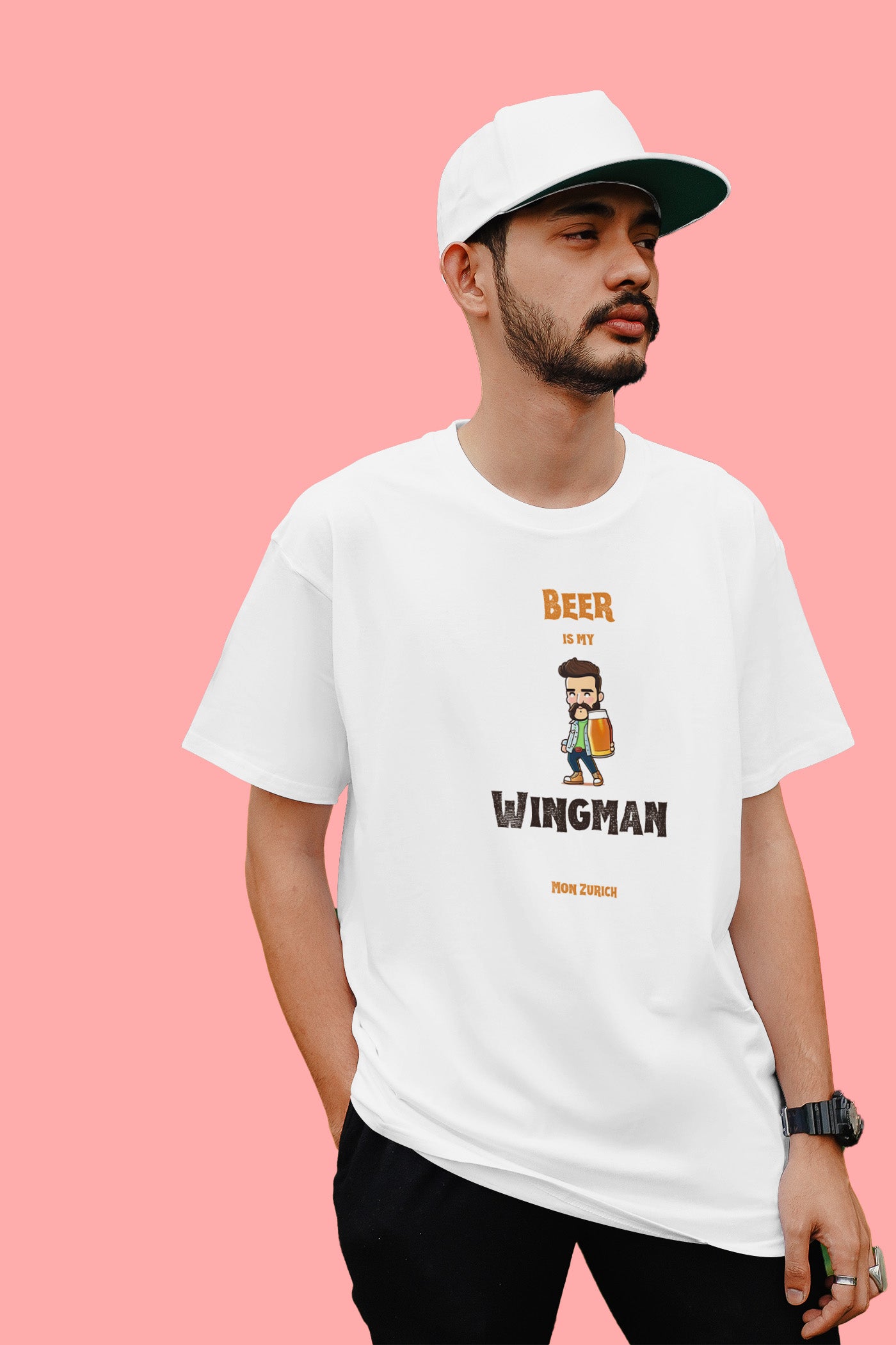 Beer Is My Wingman T-Shirt In Light - Mon Zurich Originals