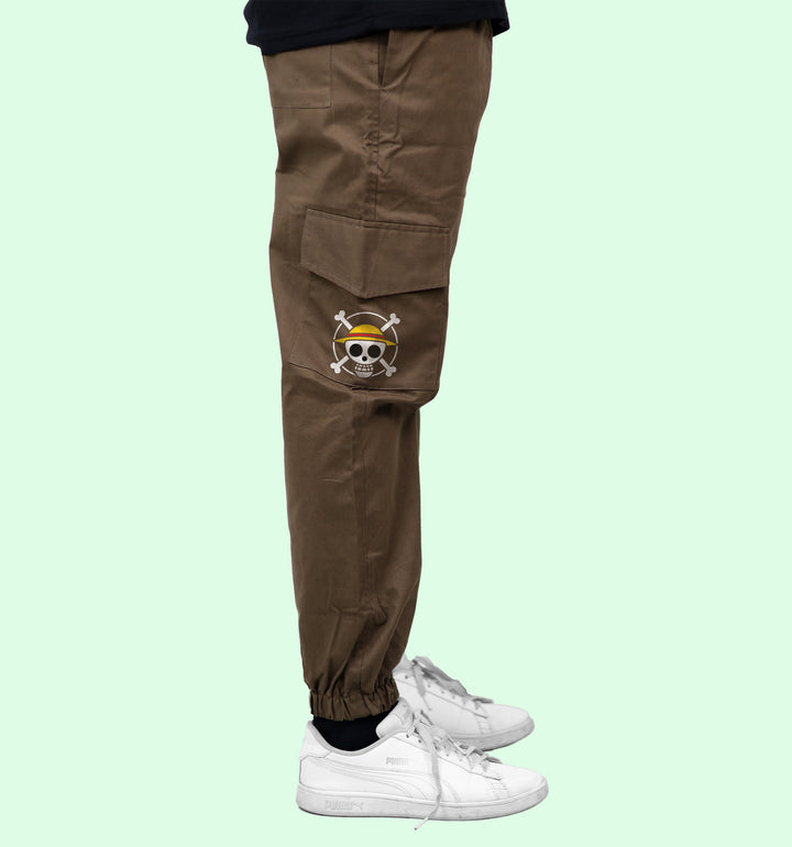 Zoro  Anime Printed Cargo Jogger In Chocolate - Mon Zurich Fan Art Printed Collection