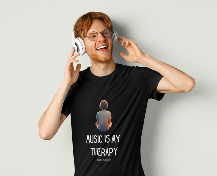 Music Is My Therapy T-Shirt In Dark - Mon Zurich Originals