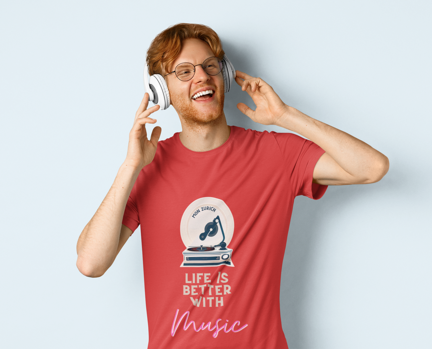 Life Is Better With Music T-Shirt In Dark - Mon Zurich Originals