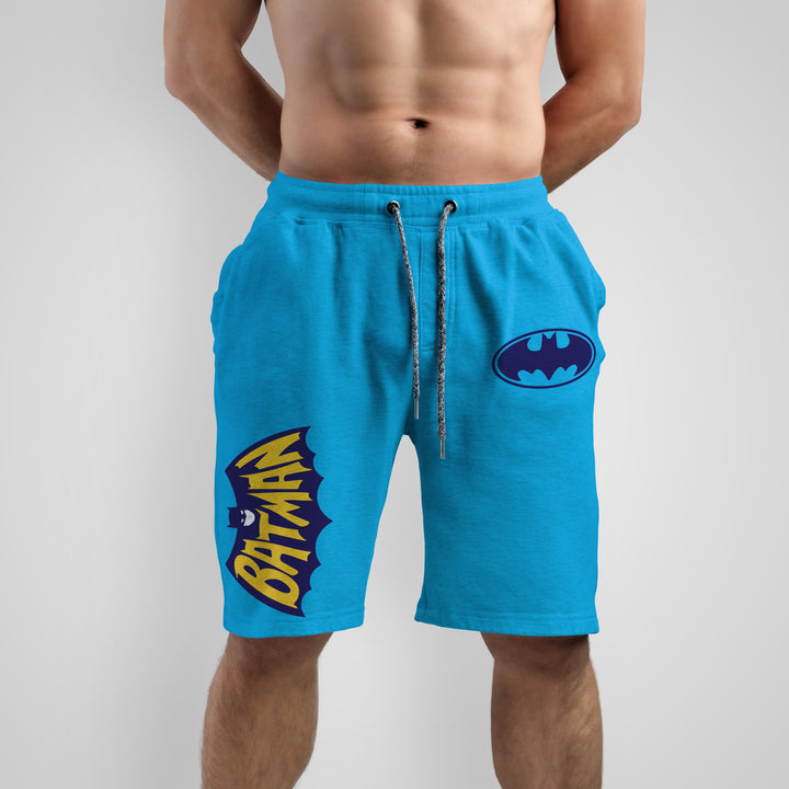 Batman  Cartoons And Comics Front print Shorts In Sky Blue - Mon Zurich Fan Art Printed Collection