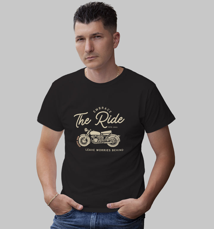 Embrace The Ride Leave Worries Behind T-Shirt In Dark - Mon Zurich Originals