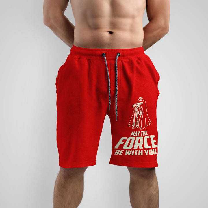 Star Wars - May The Force Be With You Movies And Tv Shows Front print Shorts In Red - Mon Zurich Fan Art Printed Collection