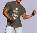 Eat Sleep Gym Repeat T-Shirt In Dark - Mon Zurich Originals