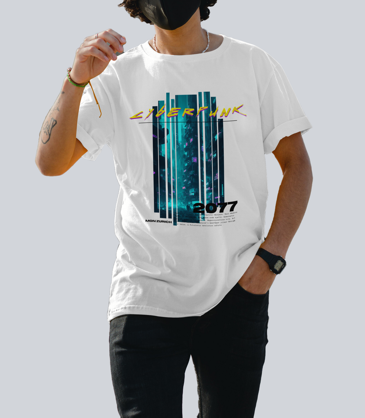 Cyberpunk T-Shirt In Light - Mon Zurich Originals