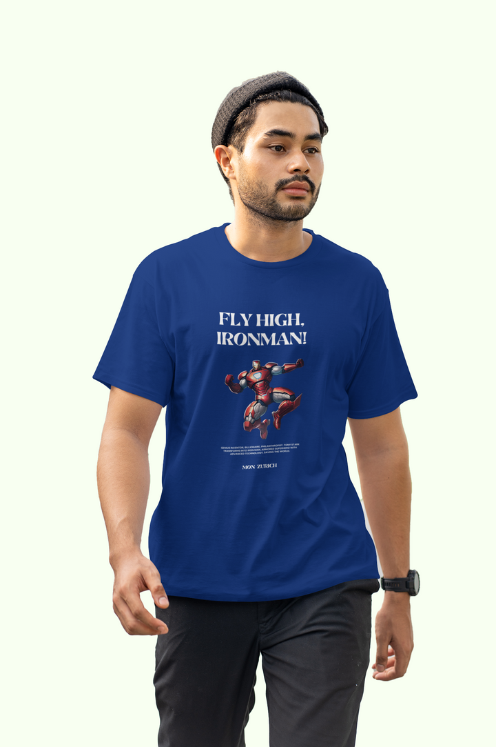 FLY HIGH IRON MAN T-shirt in Dark - Mon Zurich Originals