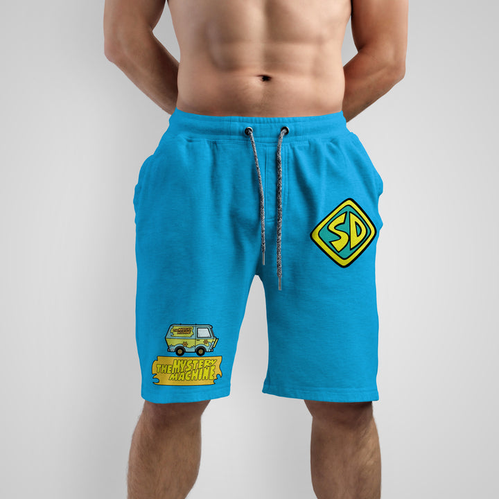 Scooby Doo - Mystry Inc. Cartoons And Comics Front print Shorts In Sky Blue - Mon Zurich Fan Art Printed Collection