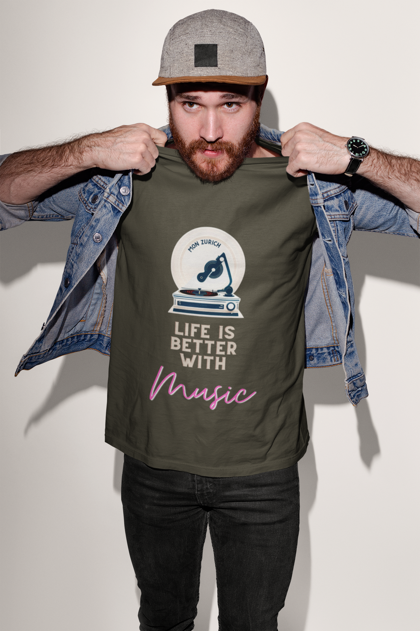 Life Is Better With Music T-Shirt In Dark - Mon Zurich Originals
