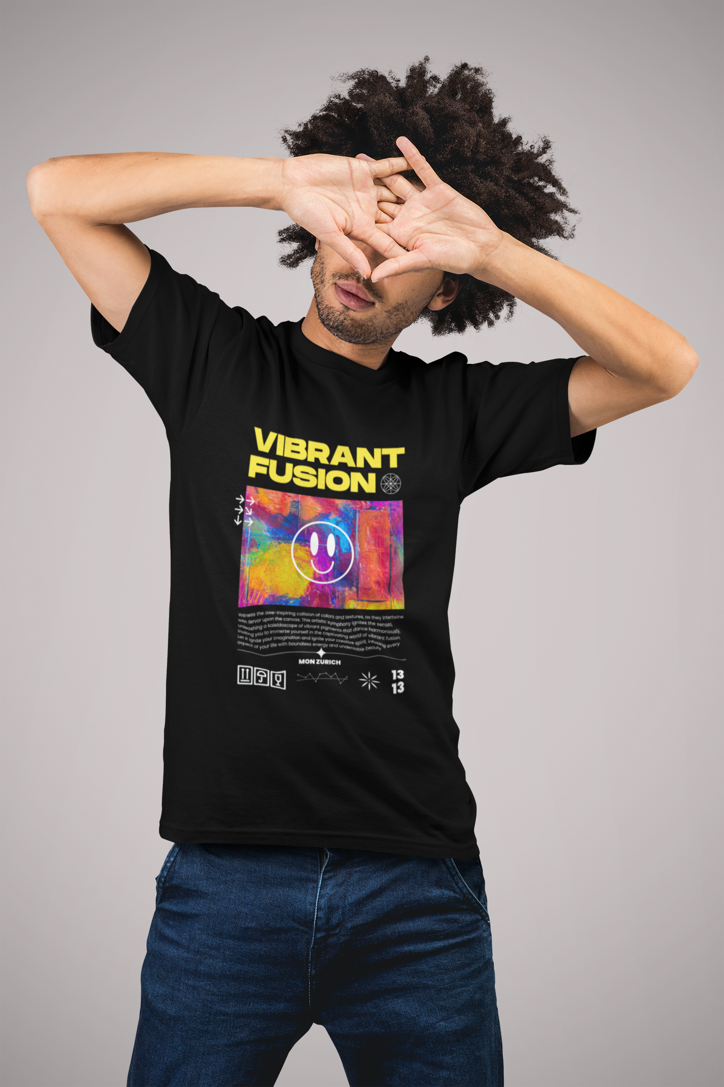 Vibrant Fusion T-Shirt In Dark - Mon Zurich Originals