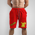 Pikachu Cartoons And Comics Front print Shorts In Red - Mon Zurich Fan Art Printed Collection