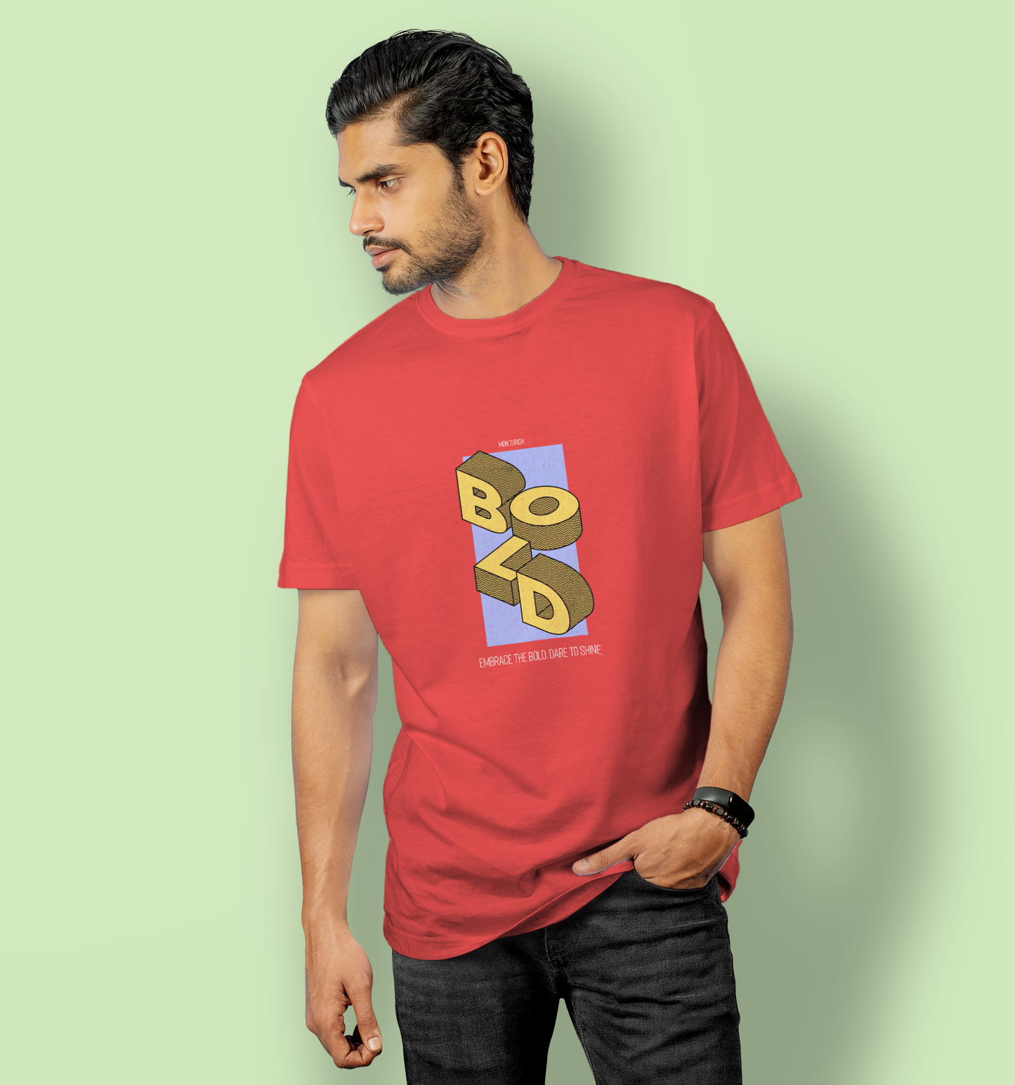 Bold T-Shirt In Dark - Mon Zurich Originals