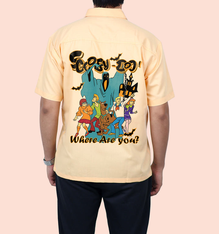 Scooby-Doo! - Where Are You? Movies And Tv Shows Back print Casual Shirt In Cream - Mon Zurich Fan Art Printed Collection