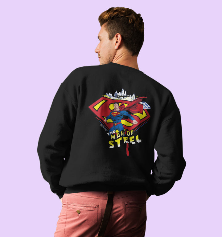 Dc - Superman - The Man Of Steel Dc Sweatshirt In Black - Mon Zurich Originals