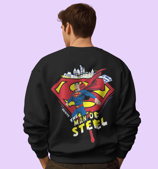 Dc - Superman - The Man Of Steel Dc Sweatshirt In Black - Mon Zurich Originals